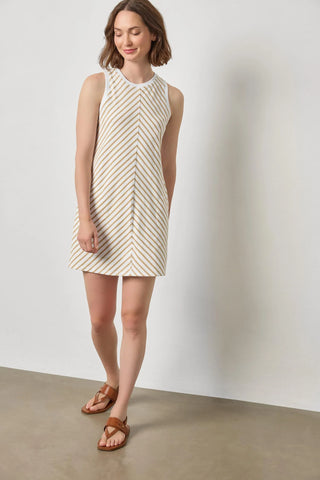 Center Seam Tank Dress, Burlap Stripe
