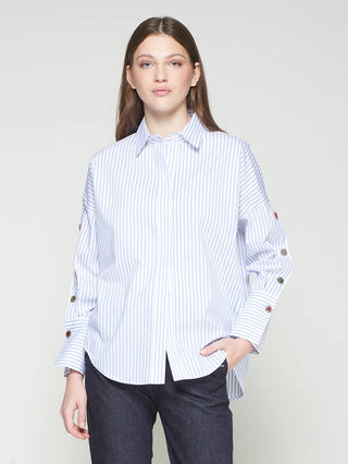 Mikaela Shirt, Blanco/Azul