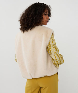 Bodywarmer Faux Fur, Cream
