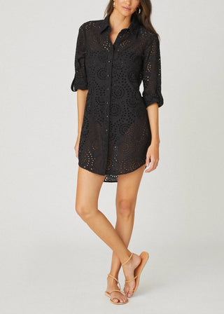Shoshanna Mini Shirtdress Cover-UP, Jet
