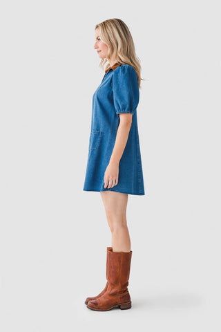 Mixed Media Denim Dress