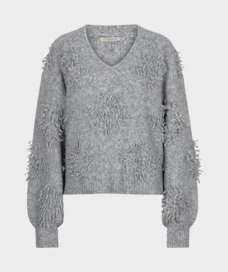 Sweater 3D Fringes, Grey