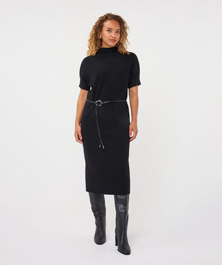 Knit Long Dress, Black