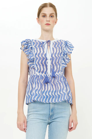 Flirty Tie Top, Sierra Blue