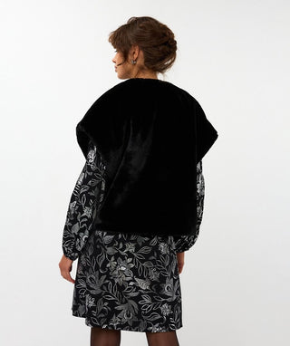 Gilet Oversized Fur, Black