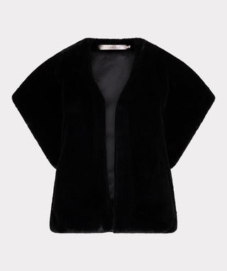 Gilet Oversized Fur, Black