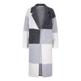Cardigan Long Block, Grey Metallic
