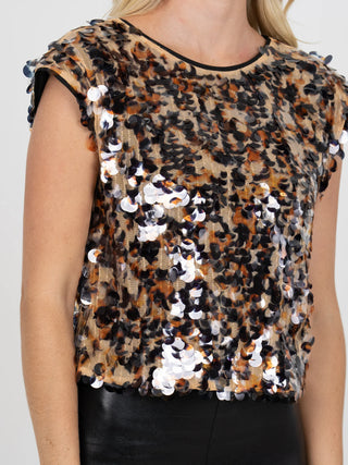 Hatti Top, Tortoise Shell Sequin