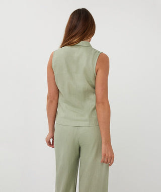 Blouse Linen, Soft Green