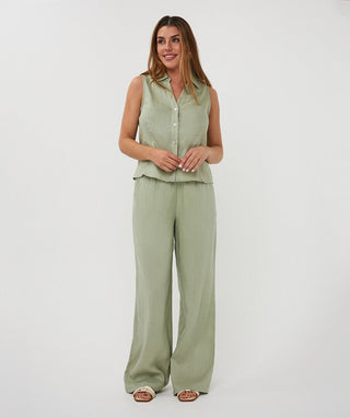 Blouse Linen, Soft Green