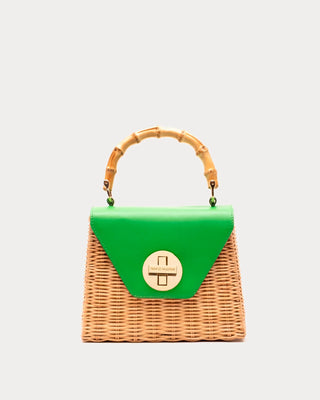 Mini Midge Basket Wicker, Green/Natural