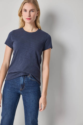 Short Sleeve Crewneck Seam Back, Navy