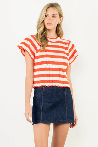 Orange Stripe Knit