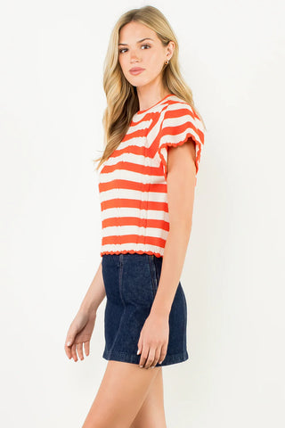 Orange Stripe Knit
