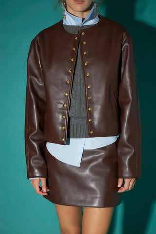 Pu Jacket, Dark Brown