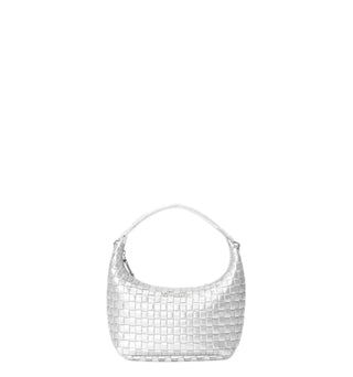 Mini Woven Hobo, Matte Silver