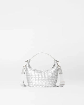 Mini Woven Hobo, Matte Silver