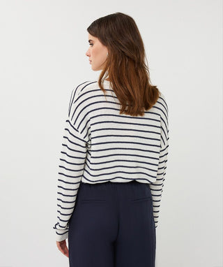 Sweater Stripe Slub, Off White/Navy
