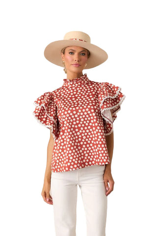 Blair Ruffle Top, Spot On