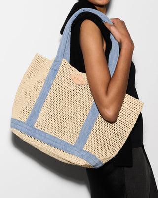 Medium Crochet Tote, True Light Denim