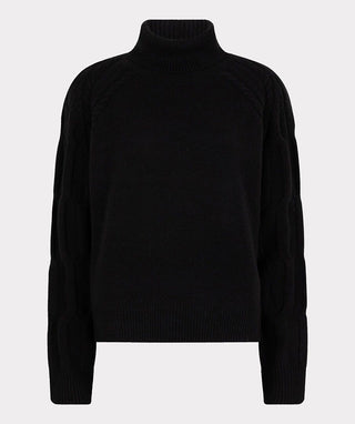 Sweater Raglan Cable Sleeve, Black
